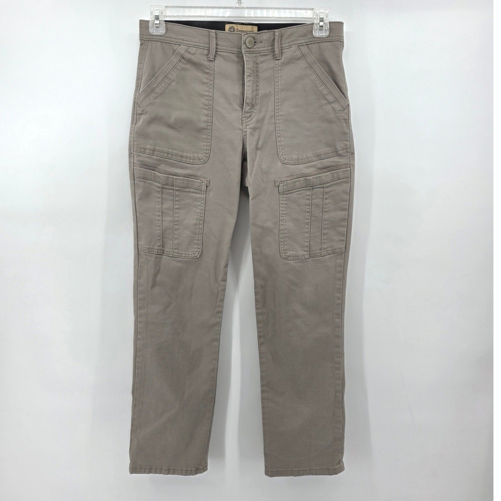 Democracy Ab Technology Cargo Pants Womens 8 Taupe Straight Leg Utility B2663